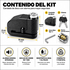 CANDADO Alarma Disco Para Moto