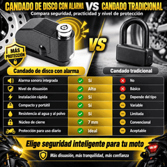CANDADO Alarma Disco Para Moto