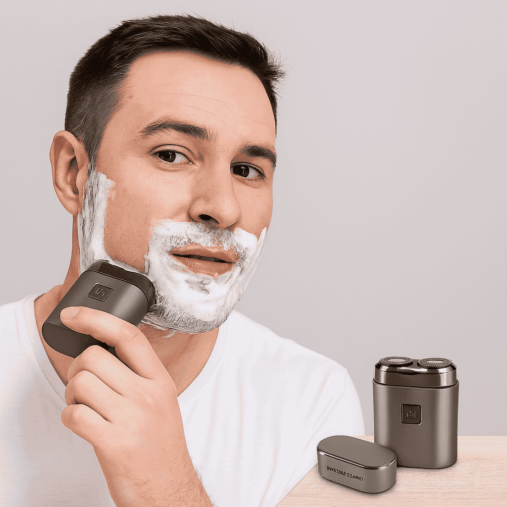 Afeitadora portatil recargable, diseño compact