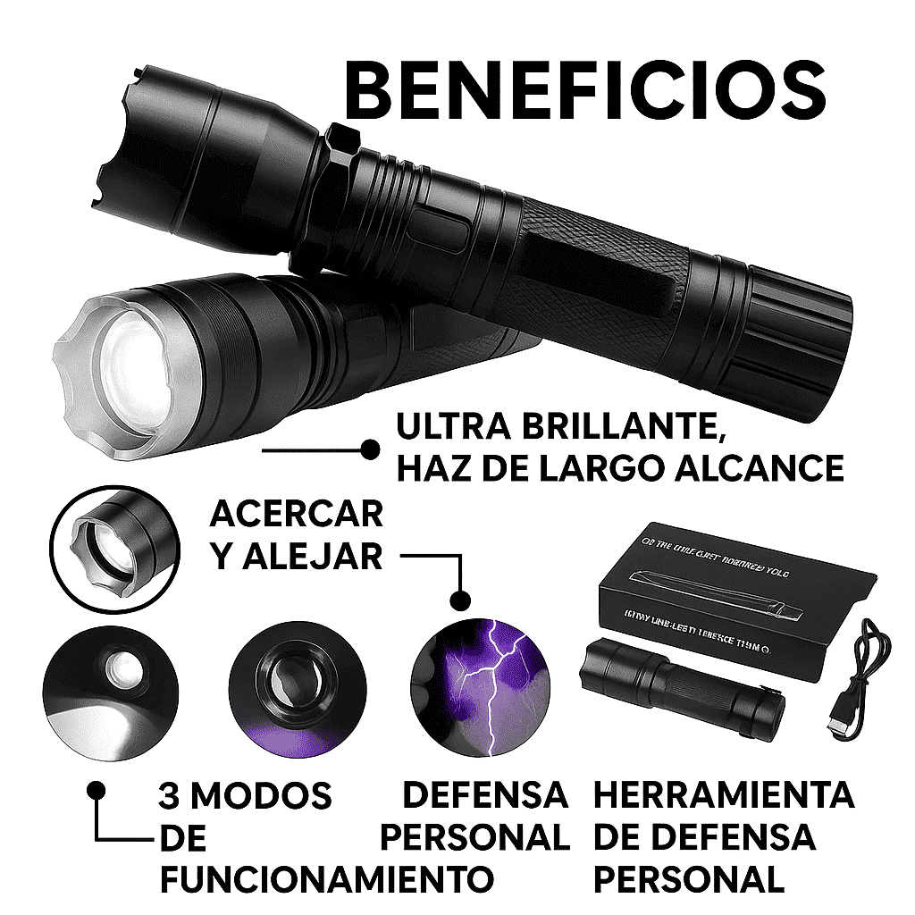 Linterna led con Taser Integrado