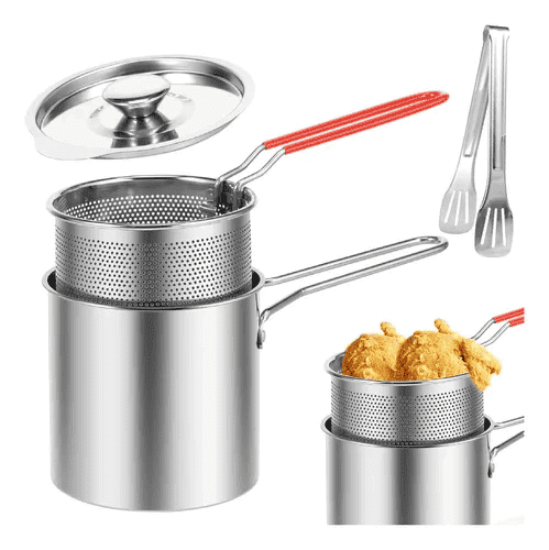 Olla Freidora  Aceite Con Canasta Acero