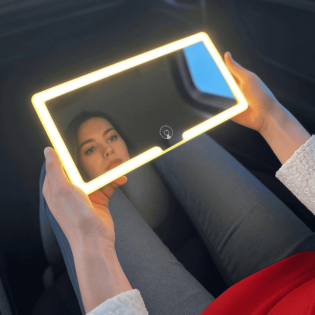 Espejo de maquillaje Para carro Luz Led